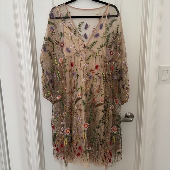 H&M Floral Embroidered Mid Dress - Picture 4 of 6